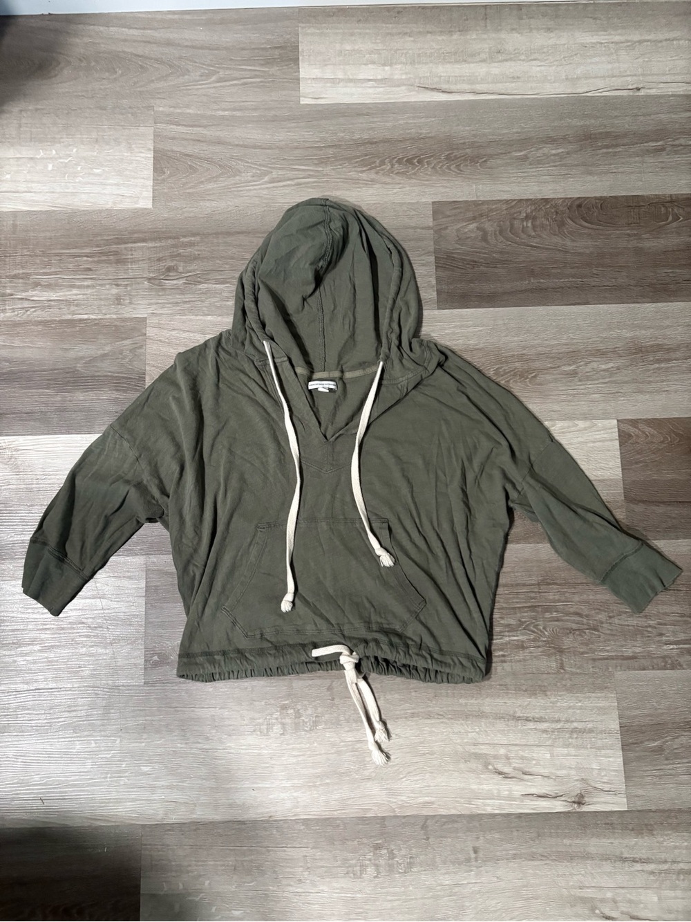 American Eagle Outfitters Women’s Large Olive Green Pullover Hoodie Drawstring